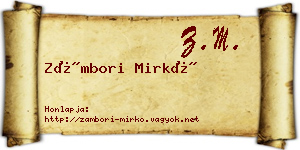 Zámbori Mirkó névjegykártya